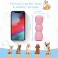 thumbnail image 5 of Juguetes masticables para perros, resistentes y rellenables, con dispensador de golosinas, de caucho natural duradero para la limpieza dental, 4,3 x 4,3 x 12,7 cm, color rosa., 5 of 5