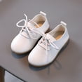 thumbnail image 2 of Otqutp Toddler Sneaker Summer Autumn Fashion Cute Girls Casual Shoes Solid Color Round Toe Lace Up Dress Shoes 1 to 11 Years, 2 of 9