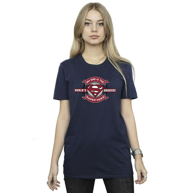 DC Comics T-Shirt Boyfriend en Coton Superman Super Héros pour Femmes