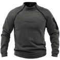 thumbnail image 5 of ZHaobin Winter Mens Military Sweatshirt Fleece Zipper Pullover Fashion Men's Solid Color Loose Lamb Thick Jacket Men Clothing Streetwear (Black,4XL 90-100kg), 5 of 7