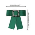 thumbnail image 2 of INSPIRE CHIC Women's Large Solid Color Bow Square Rhinestone Brooch Ties for Retro Chic, 2 of 4