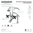 thumbnail image 4 of Aqua Vintage AE103T5PKX Duchess 7" Center Deck-Mount Clawfoot Tub Faucet with Hand Shower, Oil Rubbed Bronze, 4 of 5