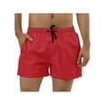 thumbnail image 1 of INSPIRE CHIC Men's Shorts Drawstring Waist Mesh Lining Board Beach Swimwear 30 Red, 1 of 7