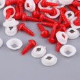 thumbnail image 4 of Negro / rojo plástico triángulo tornillo ojos de seguridad accesorios de para muñeco de oso de peluche animales de peluche juguetes fab 50 Piezas 14x7x5mm Rojo BLESIY Ojos de seguridad Nariz para muñecas, 4 of 8