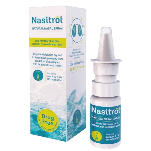Nasitrol Natural Nasal Spray - Saline Nasal Spray - 0.85 fl oz (25 ml)