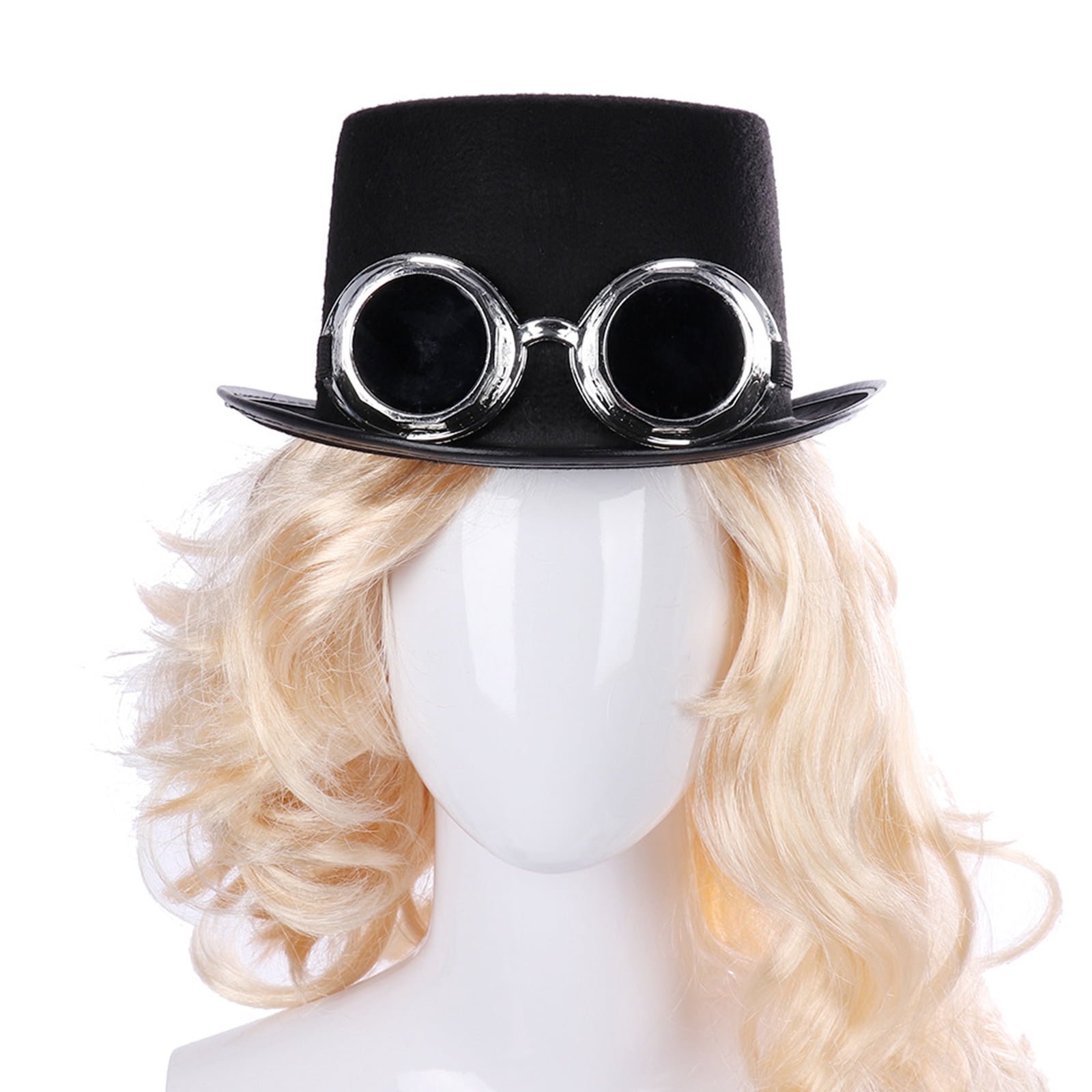 tegongse Steampunk Top Hat Halloween Top Hat Gay Top Hat Black Jazz Hat Steampunk Men Hat Costume Accessory Carnival Nightclub