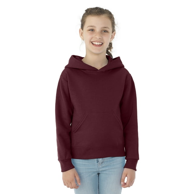 Jerzees Youth NuBlend Pull Over Hooded Sweatshirt, M, Maroon
