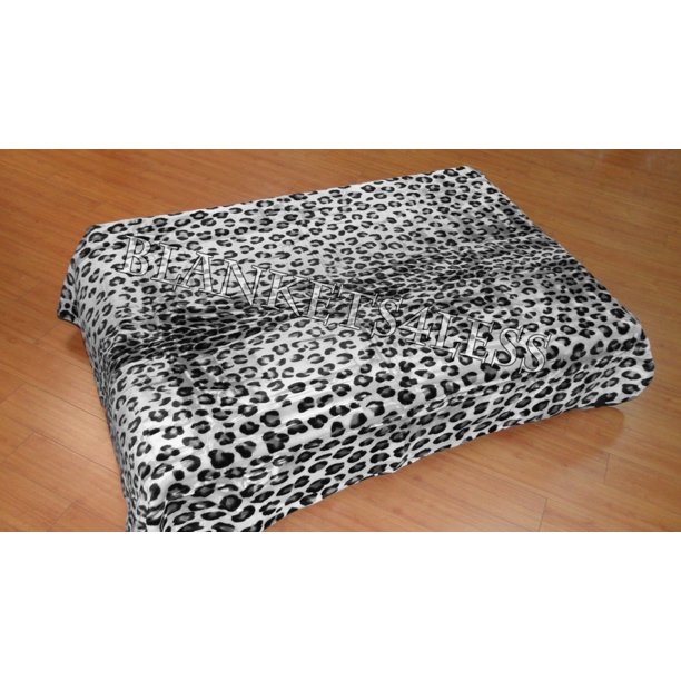 Solaron King Size Leopard Skin Korean Mink Blanket Black