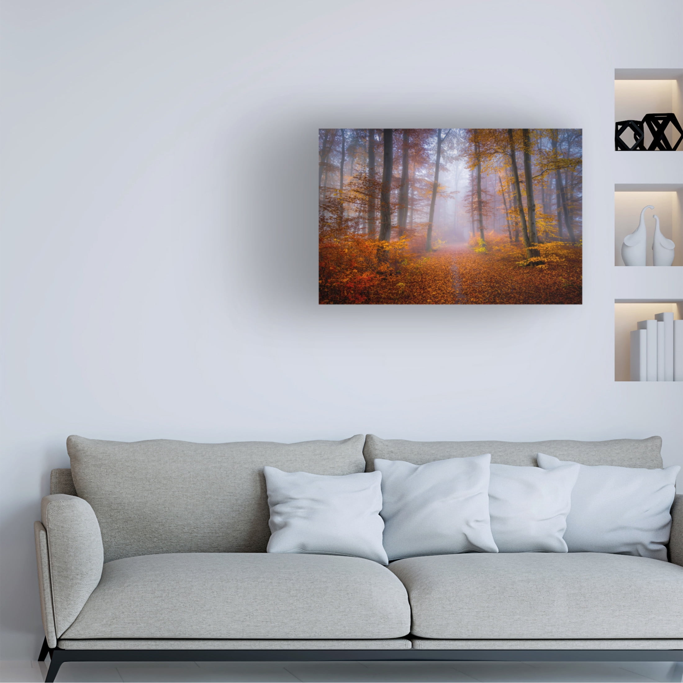 Canvas Wall Art - Norbert Maier 'October Trail' Wall Art for Living Room, Bedroom, or Office Décor by Trademark Fine Art - 19 x 12 Inches