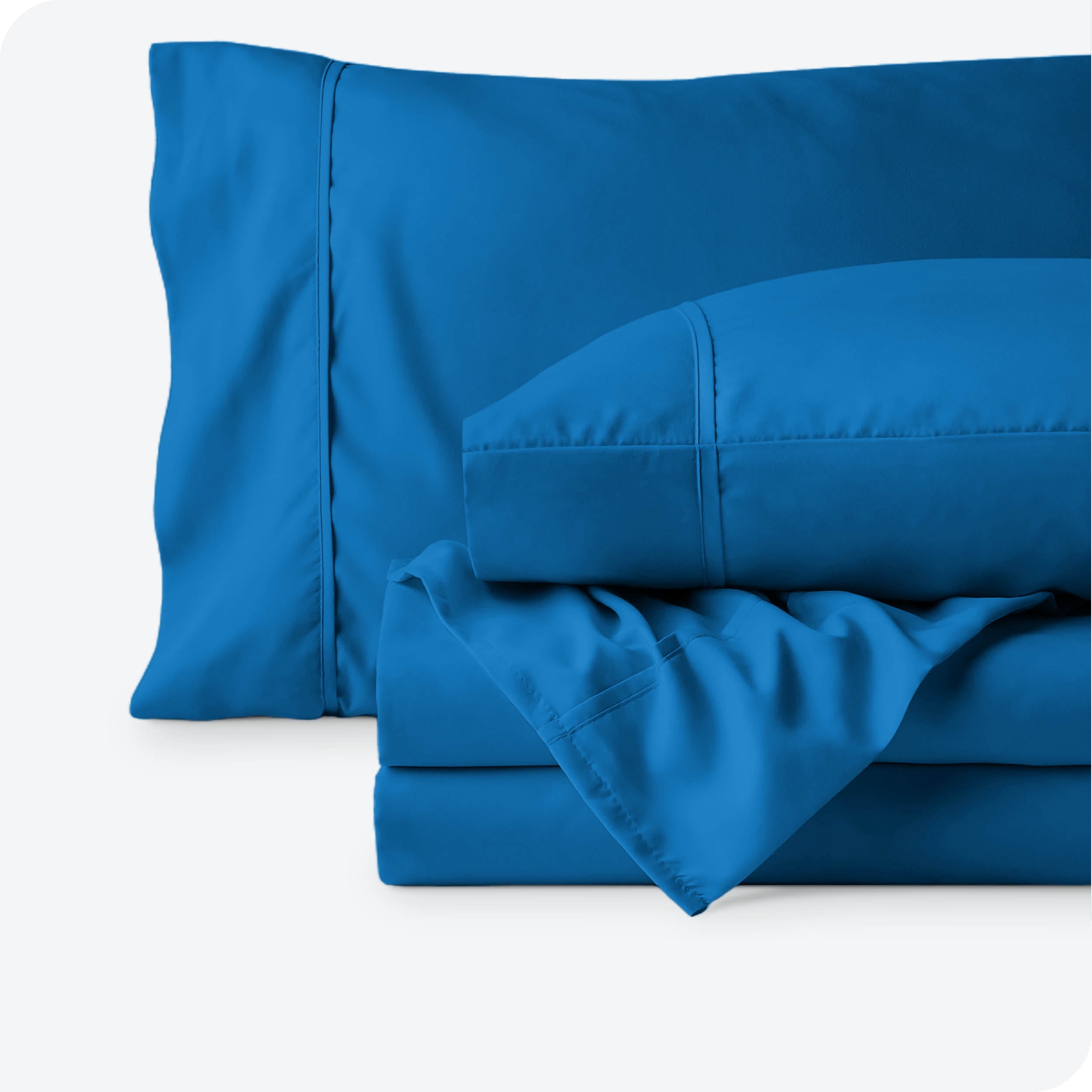 Bare Home Medium Blue Microfiber Sheet Set, Wrinkle Resistant, Deep Pocket, Split King