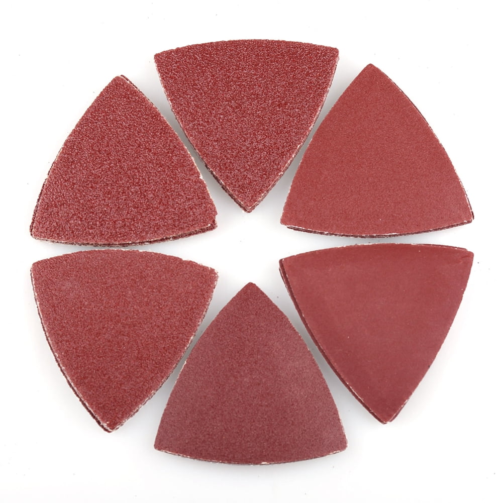 60Pcs 40/60/80/120/180/240 Grit Triangle Sandpaper Polish Grinder Sanding Pads ! 