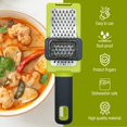 thumbnail image 4 of Handheld Garlic Grater Tool with Silicone Grip, Clear Removable Cover, and Stainless-Steel Zester for Nutmeg, Parmesan Cheese, Ginger, and Vegetables, Manual Slide with Handle, 4 of 4