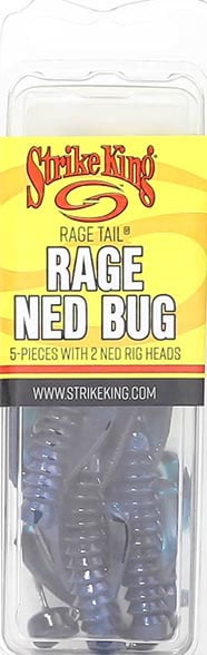 (2 pack) Strike King Rage Ned Bug Blue Swirl Soft Bait Lure