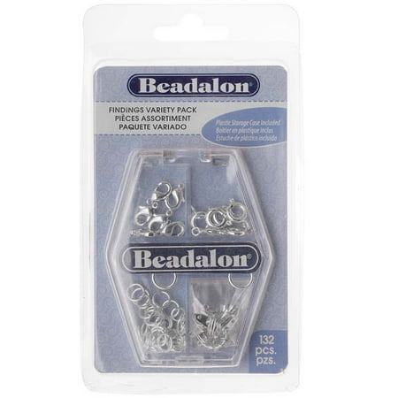 Rings Leaf Clasp - Beadalon Silver Plated Findings Assorted Variety Pack - Rings, Clasps, Tags, Crimps (132)