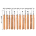 thumbnail image 2 of Unique Bargains Small/Medium/Big Flat/Triangle/Arc Red Wood Handle Carving Knife Set (12 Pack), 2 of 6