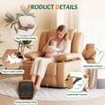thumbnail image 5 of LAZZO Recliner Chair with Adjustable Armrest and Headrest, Upholstered Swivel Rocking Chair for Nursery & Living Room, Brown, 5 of 10