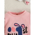 thumbnail image 4 of Jxzom Infant Baby Girl Easter Day Clothes Romper My 1st Easter Rabbit Printed Long Sleeve Jumpsuit With Bow Headband 0-18M, 4 of 7