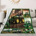 thumbnail image 5 of Green Tractor Blanket Boys Excavator Plush Throw Blanket Soft Fuzzy Flannel Tractor Blanket for Bed Couch Sofa Decor Blankets Trucks Car Lover Toddler Kids Blankets Gift 60"x50", 5 of 5