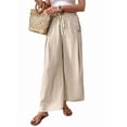thumbnail image 2 of Women'S Wide Leg Palazzo Pants Dressy Casual Gaucho Pants Elastic Waist with Pockets Color XL, 2 of 9