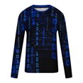 thumbnail image 4 of Tawop Men Shirts Crew Neck Long Sleeve Pullover Graphic Casual Blue L, 4 of 5