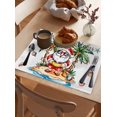 thumbnail image 3 of Merry Christmas Santa Claus Placemats Set of 6 Coconut Tree Shell Beach Heat Insulation Washable Place Mats, Rustic Non-Slip Table Mats for Dining Table Party Kitchen Decor,13x19 Inch, 3 of 4