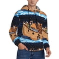 thumbnail image 2 of Honeii Ocean Scene with Noah's Ark Pattern Mens Hoodies Men's Loose Sleeve Sweatshirt,Pullover Hooded Sweatshirt for Men,Essentials Hoodie-3X-Large, 2 of 7