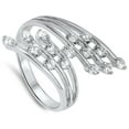 thumbnail image 4 of White Cubic Zirconia Wrap Elegant Ring .925 Sterling Silver Band Jewelry Female Male Unisex Size 8, 4 of 4