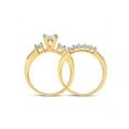thumbnail image 3 of 10kt Yellow Gold Princess Diamond Cluster Bridal Wedding Ring Band Set 7/8 Cttw, 3 of 4