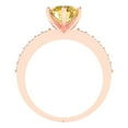 thumbnail image 4 of 1.71ct round cut yellow natural citrine 14k rose gold Bridal Wedding Engagement Promise Anniversary Ring for Women size 8.75, 4 of 7