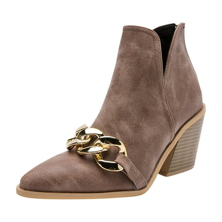

Boots Women s Characteristic Shoes Thick-Soled Mid-Length Ankle