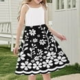 thumbnail image 2 of 9-10 Years Girl's Short Sleeve Floral Print Loose Casual Long Maxi Dress with Pockets 4-12 Years, 2 of 7