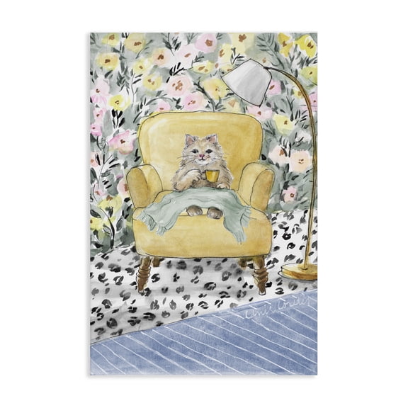 Stupell Industries Contemporary Cozy Cat Corner Canvas Art, 16 x 24, by Lanie Loreth