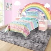 LOCHAS Soft Area Rugs Tie-dyed Print Shaggy Fluffy Carpets for Living Room Bedroom Nursery Kids Play Mat 4x6, Gray