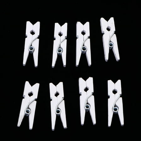 HINTRMENT Mini Wood Clips White 300Pcs 0.2X1in