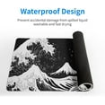 thumbnail image 4 of Black and White Japanese Wave Dragon Gaming Mouse Pad - Abstract Mat with Non-Slip Rubber Base, 31.5x11.8 Inch, Stitched Edges - Desk Pad for Office and Home, 4 of 6