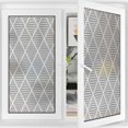 thumbnail image 3 of White Stained Glass Window Film Privacy Volumetric Diamond Form with Dynamic Dashed Effects Window Film Non-Adhesive Frosting Privacy Film Geometric 31.5Wx62.9L-inch, 3 of 7