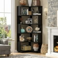 thumbnail image 2 of Homieasy 6-Tier Corner Bookshelf - L-Shaped Etagere Shelf with Baffles, Freestanding Storage for Living Room, Office, Bedroom,Black, 2 of 6