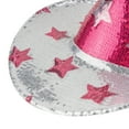 Love HER Sequin Cowgirl Hat Adjustable Multicolor Pink and White Stars ...