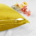thumbnail image 4 of REGALWOVEN Set of 2 Velvet Throw Pillow Covers Decorative Solid Cushion Covers for Sofa Yellow 20" x 20", 4 of 6