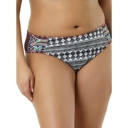 Juniors' Plus-Size Tribal Broadcast Scoop Bikini Bottom