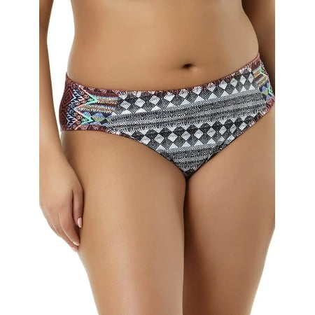 Juniors' Plus-Size Tribal Broadcast Scoop Bikini Bottom