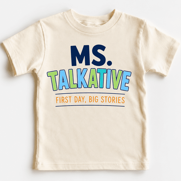 GODMERCH Girls First Day Back To School Cotton Shirt Ms Talkative Graphic Tee
