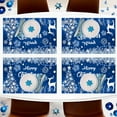 thumbnail image 4 of Winter Snowflake Christmas Placemats Set of 4, 12x18 Inch Blue Christmas Dinner Placemats Blue Christmas Heat Resistant Table Place Mats for Table Party Dining Decoration, 4 of 6