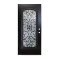 thumbnail image 3 of KaMic 36" x 80" Environment Damage Resistant Polyurethane Composite Exterior Entry House Front Door, Wrought Iron Door w/ Openable Tempered Rain Glass Window, Right-Hand Double Door Inward Swing Espre, 3 of 19