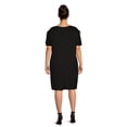 thumbnail image 3 of Terra & Sky Women's Plus Size Ruched Shoulder Knit Dress, 3 of 5
