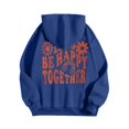 thumbnail image 5 of Pullover Sweaters for Women Trendy Fall Winter Loose Fit Hooded Long-sleeved Bubble Cold Shoulder Hoody Graphic Hoodie Cotton Sweatshirts Hoodies(Dark Blue,M), 5 of 5