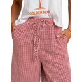 thumbnail image 3 of Pantalones Palazzo de Pierna para Mujer, Cintura Alta, con Cordón, Informales, Holgados, con Bolsillos, para Verano y Otoño. Rojo XXL, 3 of 10