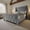 Gray, variant on 56" Velvet Upholstered Bed Frame with Wingback Headboard, Nailhead Trim, Wood Slat Support, No Box Spring Required