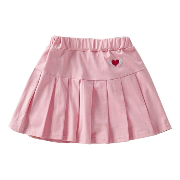 CUZIBR Toddler Little Kid Baby Girl Skorts Skirts For Girls Flared Plain Pleated Skater Skirt Sports Skirt Trendy Dailywear For Child