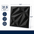 thumbnail image 3 of Yeslife 33-Pack Black PVC 3D Wall Panel Set, 11.8"x11.8" Diamond Pattern Accent Wall Covering for Interior Home Décor - Living Room, Bedroom, Office, TV Background, 3 of 7